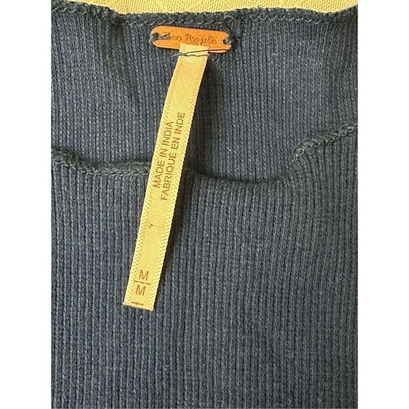 Free People Women M top blue Daniella embroidered long sleeves illusion shirt - Picture 10 of 11